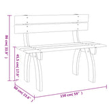 Panca da Giardino 150 cm in Legno di Pino Impregnato