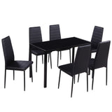 Set Tavolo da Pranzo 7 pz Nero