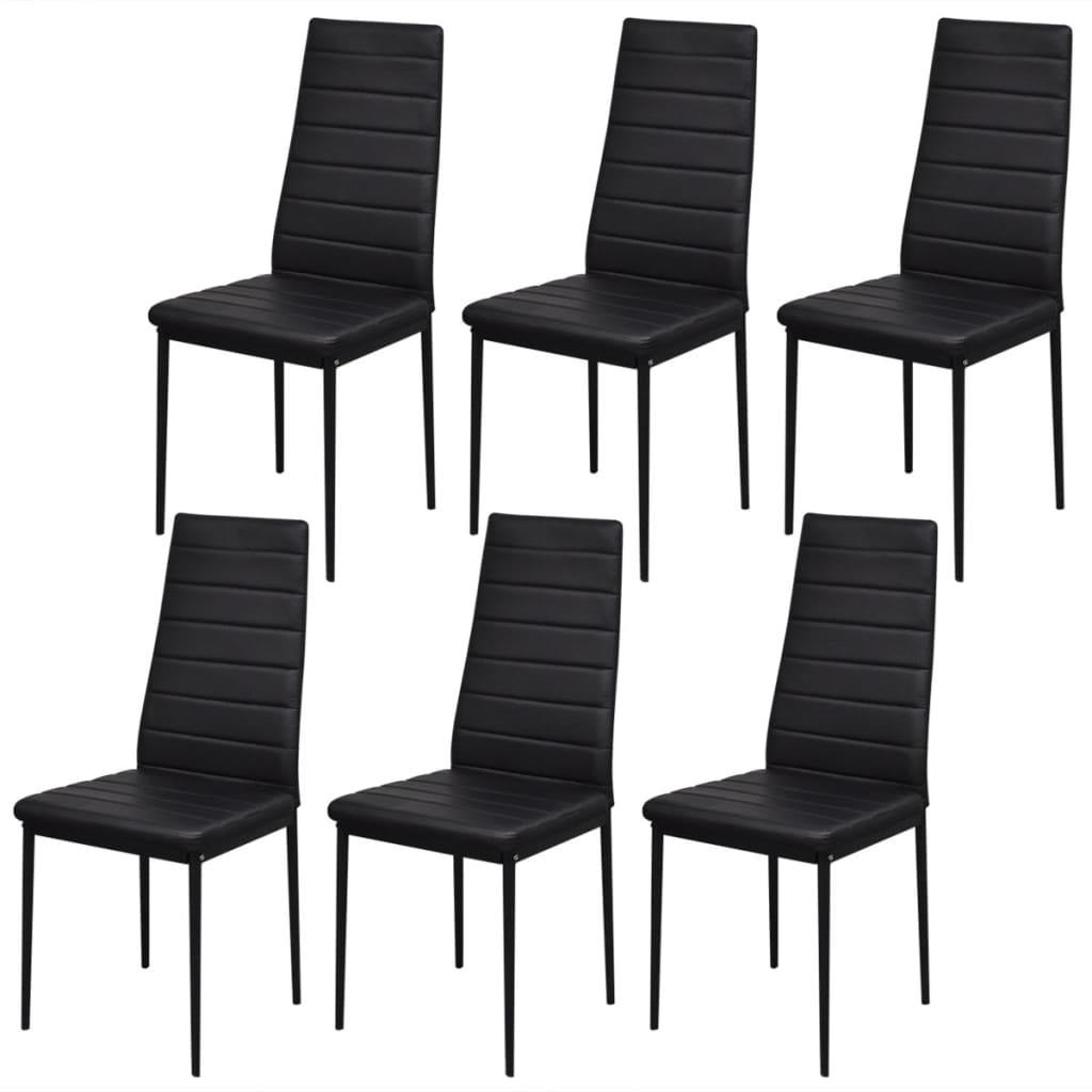 Set Tavolo da Pranzo 7 pz Nero