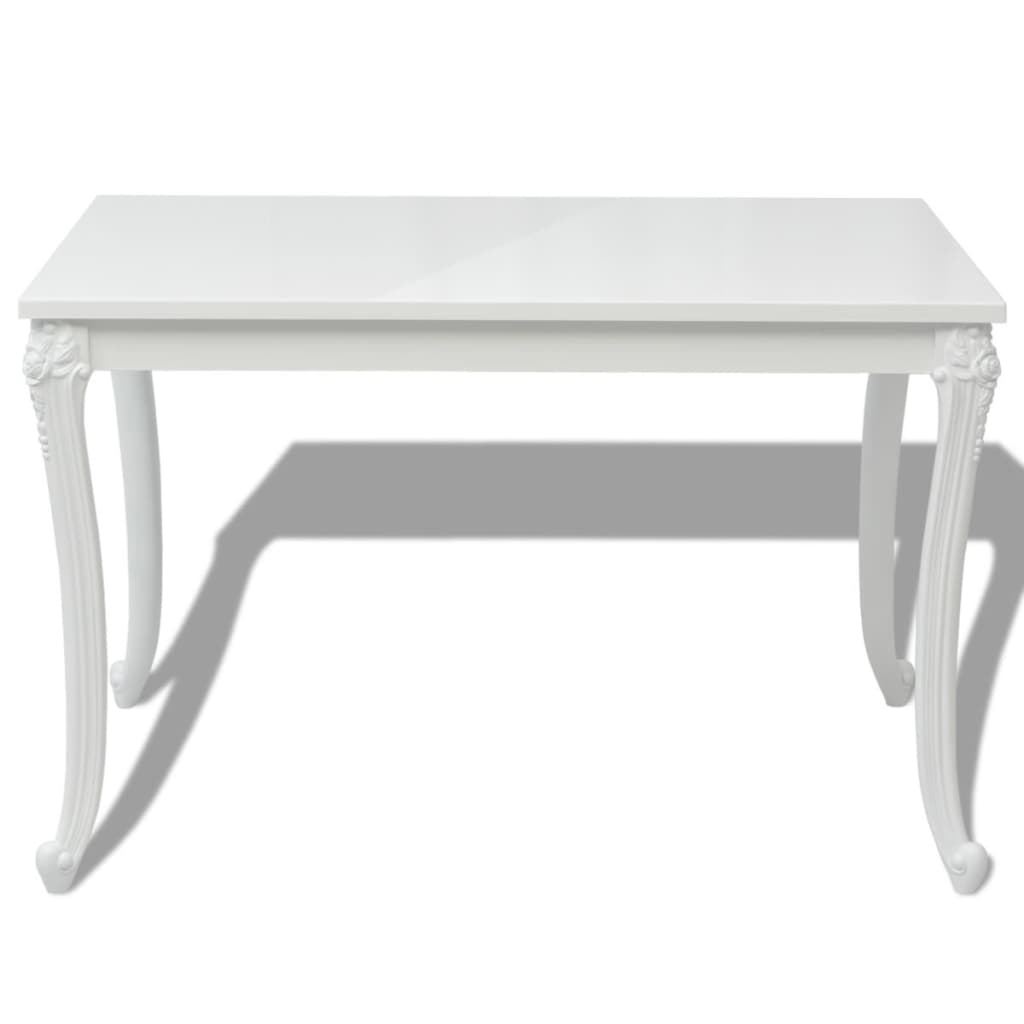 Tavolo da Pranzo 116x66x76 cm Bianco Lucido