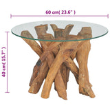 Tavolino da Salotto in Legname Massello di Teak 60 cm