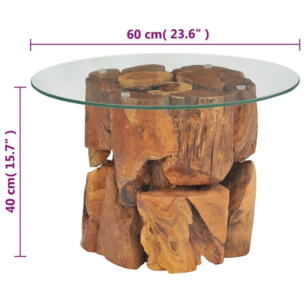 Tavolino da Salotto in Legname Massello di Teak 60 cm