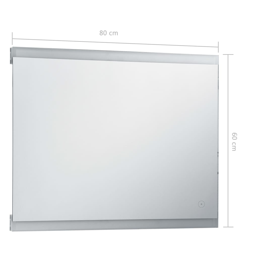 Specchio LED da Bagno con Sensore Tattile 80x60 cm