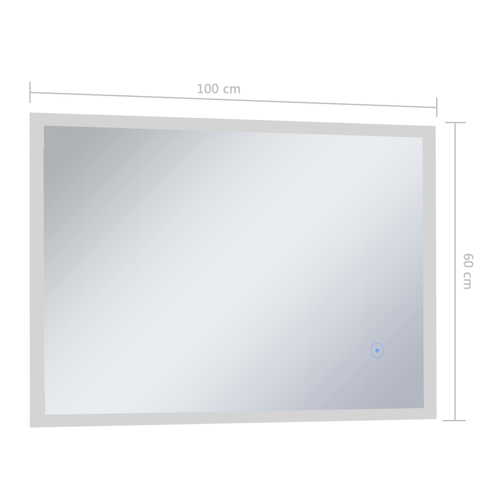 Specchio LED da Bagno con Sensore Tattile 100x60 cm