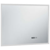 Specchio LED Bagno con Sensore Tattile e Schermo Orario 80x60cm