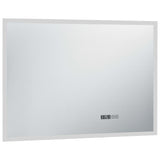 Specchio LED Bagno con Sensore Tattile Schermo Orario 100x60cm