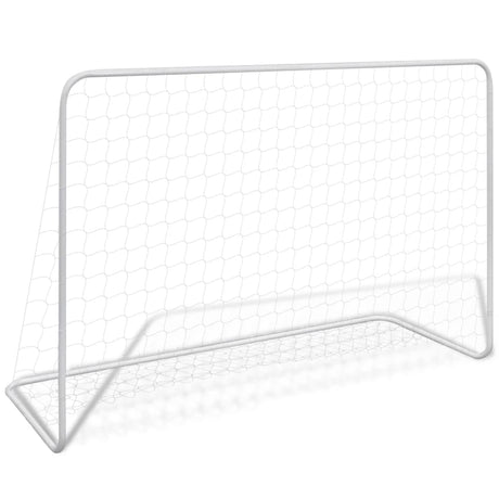 Porte da Calcio 2 pz con Reti 182x61x122 cm in Acciaio Bianche