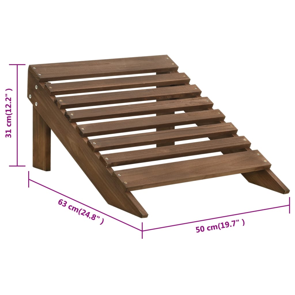 Sedia da Giardino con Poggiapiedi in Legno Marrone