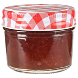 Vasi Marmellata in Vetro Coperchio Bianco e Rosso 24 pz 110 ml