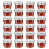 Vasi per Marmellata in Vetro Coperchio Argento 24 pz 110 ml