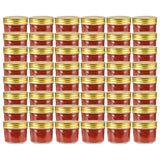 Vasi per Marmellata in Vetro Coperchio Oro 48 pz 110 ml