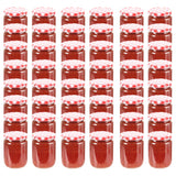 Vaso Marmellata in Vetro Coperchio Bianco e Rosso 48 pz 230 ml