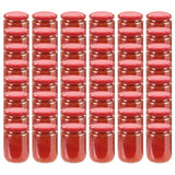 Vasi per Marmellata in Vetro Coperchio Rosso 48 pz 230 ml