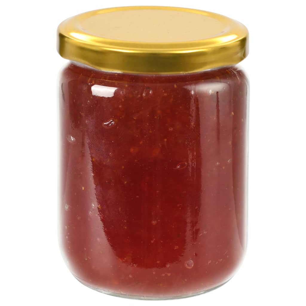 Vasi per Marmellata in Vetro Coperchio Oro 48 pz 230 ml