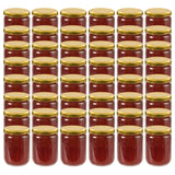 Vasi per Marmellata in Vetro Coperchio Oro 48 pz 230 ml