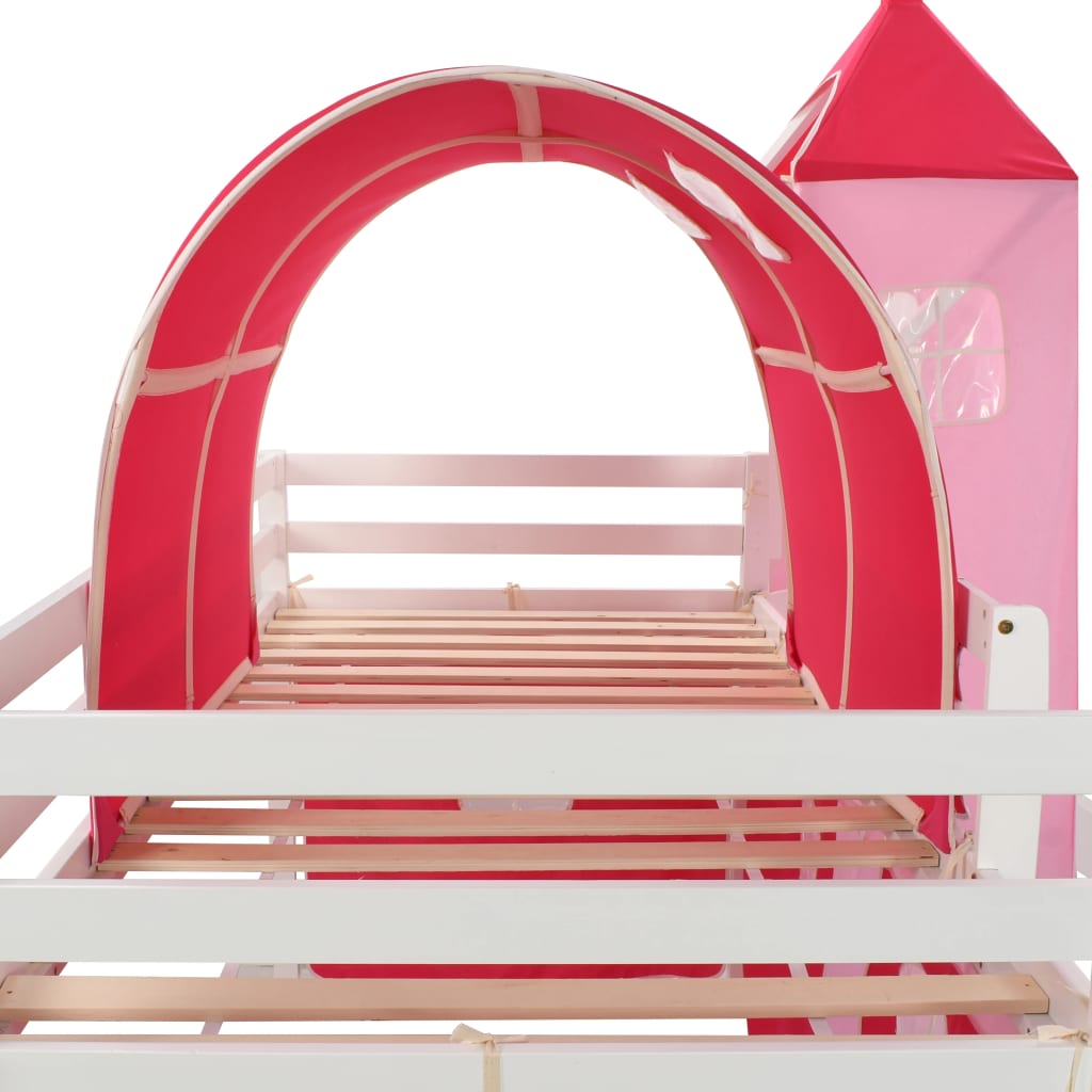 Letto a Castello per Bambini Scivolo e Scala in Pino 208x230 cm