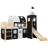 Letto a Castello per Bambini Scivolo e Scala in Pino 97x208cm