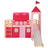 Letto a Castello per Bambini Scivolo e Scala in Pino 208x230 cm