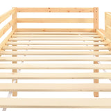 Letto a Castello per Bambini Scivolo e Scala in Pino 97x208cm