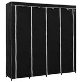 Guardaroba con 4 Scomparti Nero 175x45x170 cm