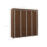 Guardaroba con 4 Scomparti Marrone 175x45x170 cm