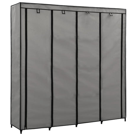 Guardaroba con 4 Scomparti Grigio 175x45x170 cm