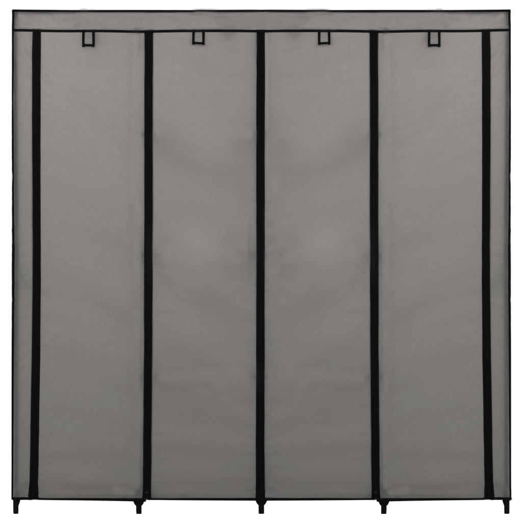 Guardaroba con 4 Scomparti Grigio 175x45x170 cm