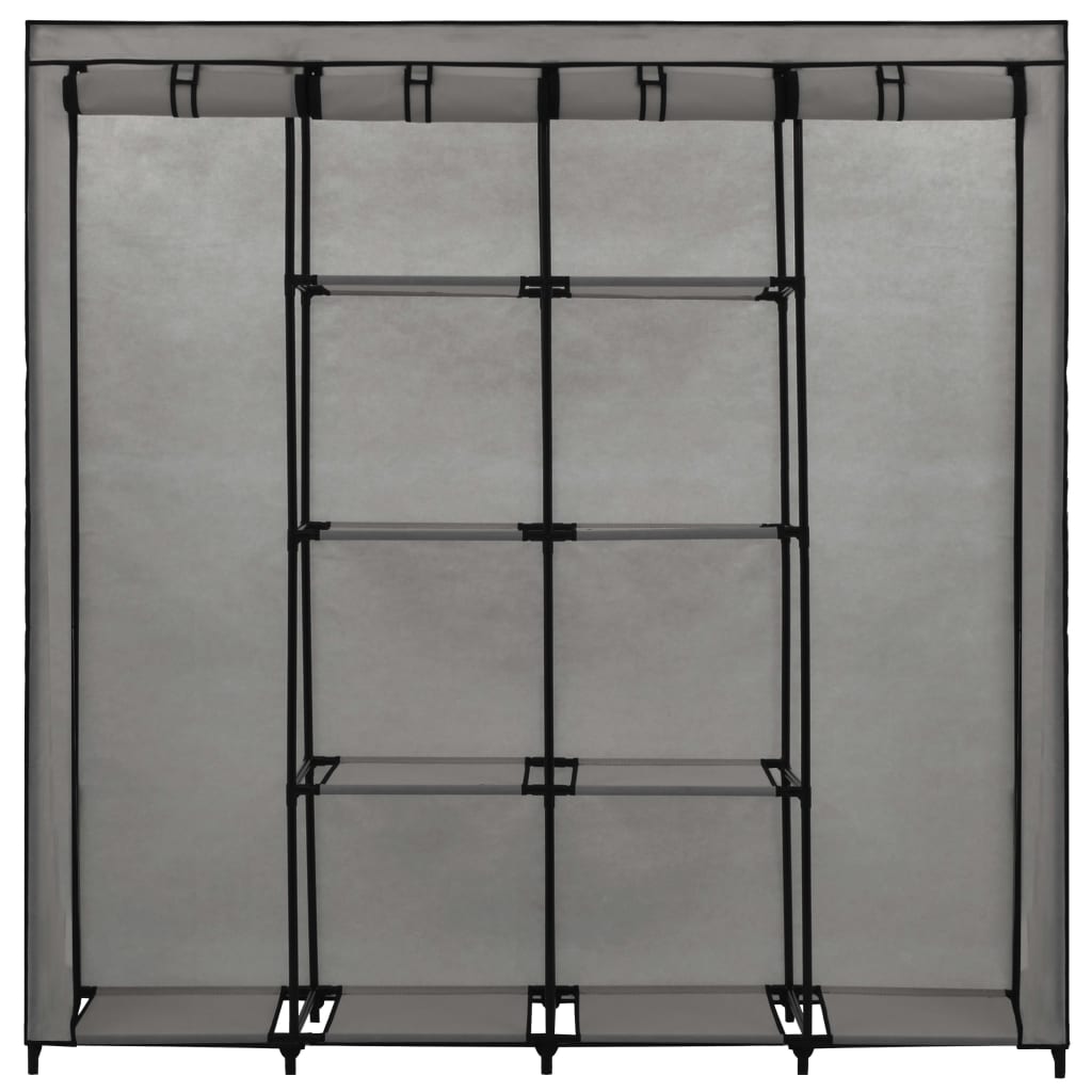 Guardaroba con 4 Scomparti Grigio 175x45x170 cm