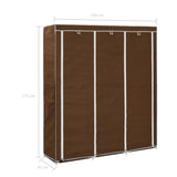 Armadio con Scomparti e Aste Marrone 150x45x175 cm in Tessuto