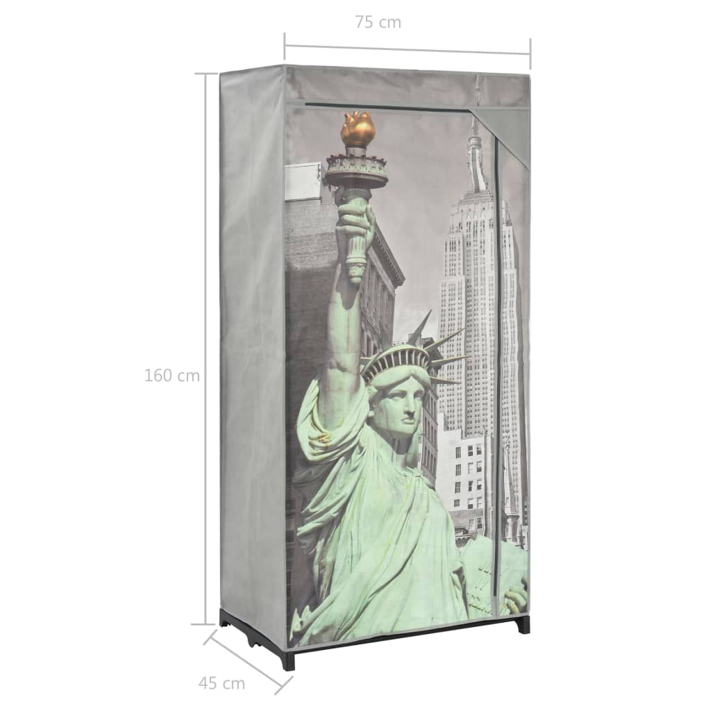 Armadio New York 75x45x160 cm in Tessuto