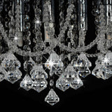 Lampadario Perle di Cristallo Argento Rotondo 4  Lampadine G9
