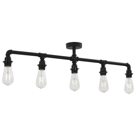 Lampadario Nero per 5 Lampadine E27