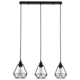 Lampadario con Design Diamante Nero 3 Lampadine E27