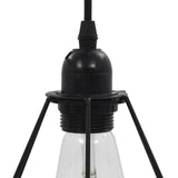 Lampadario con Design Diamante Nero 3 Lampadine E27