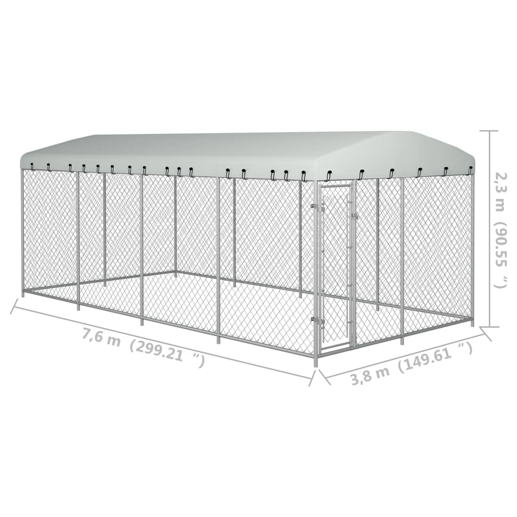 Canile da Esterno con Tetto 8x4x2,3 m