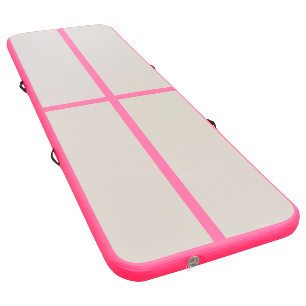 Tappetino Ginnastica Gonfiabile con Pompa 300x100x10cm PVC Rosa