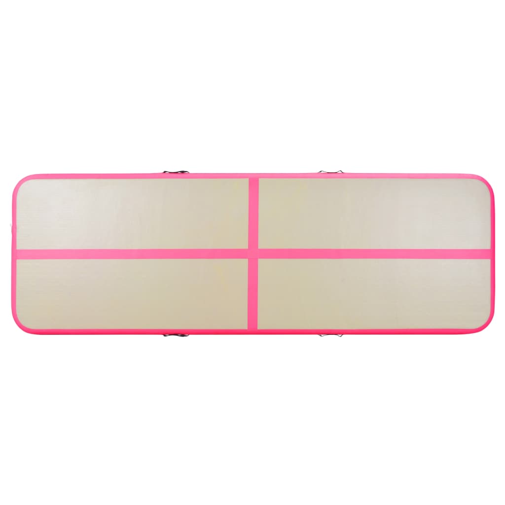 Tappetino Ginnastica Gonfiabile con Pompa 300x100x10cm PVC Rosa