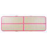 Tappetino Ginnastica Gonfiabile con Pompa 300x100x10cm PVC Rosa