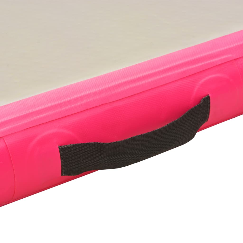 Tappetino Ginnastica Gonfiabile con Pompa 300x100x10cm PVC Rosa