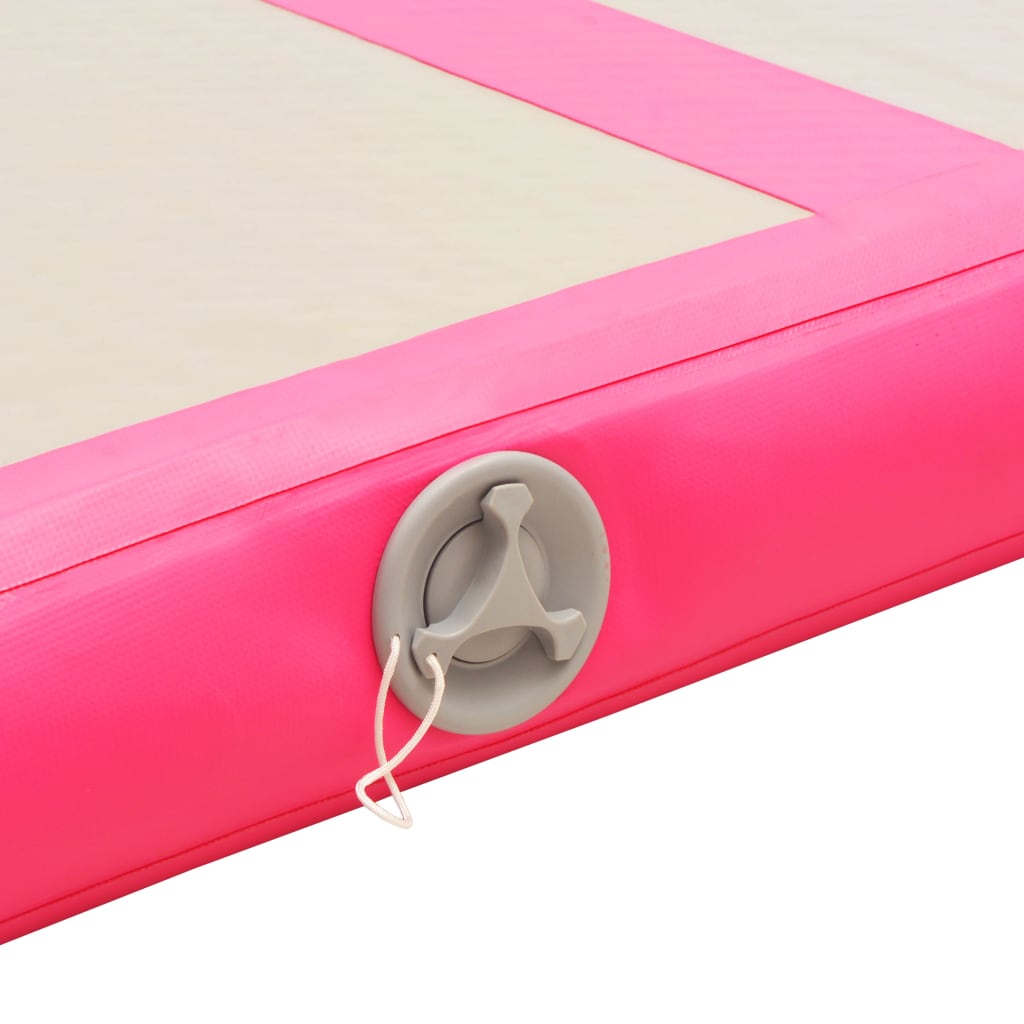 Tappetino Ginnastica Gonfiabile con Pompa 500x100x10cm PVC Rosa