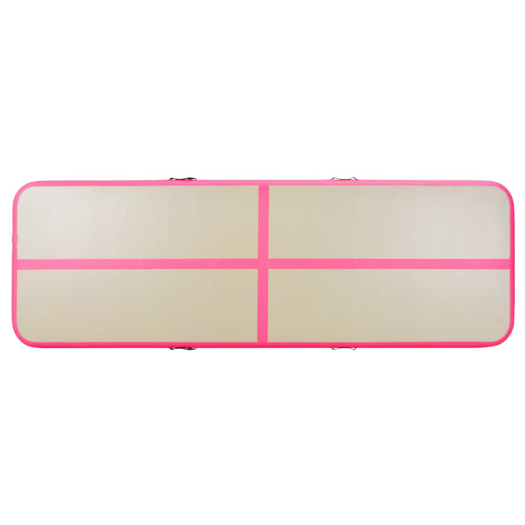 Tappetino Ginnastica Gonfiabile con Pompa 600x100x10cm PVC Rosa