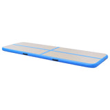 Tappetino Ginnastica Gonfiabile con Pompa 800x100x10 cm PVC Blu