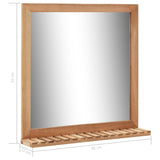 Specchio da Bagno 60x12x62 cm in Legno Massello di Noce