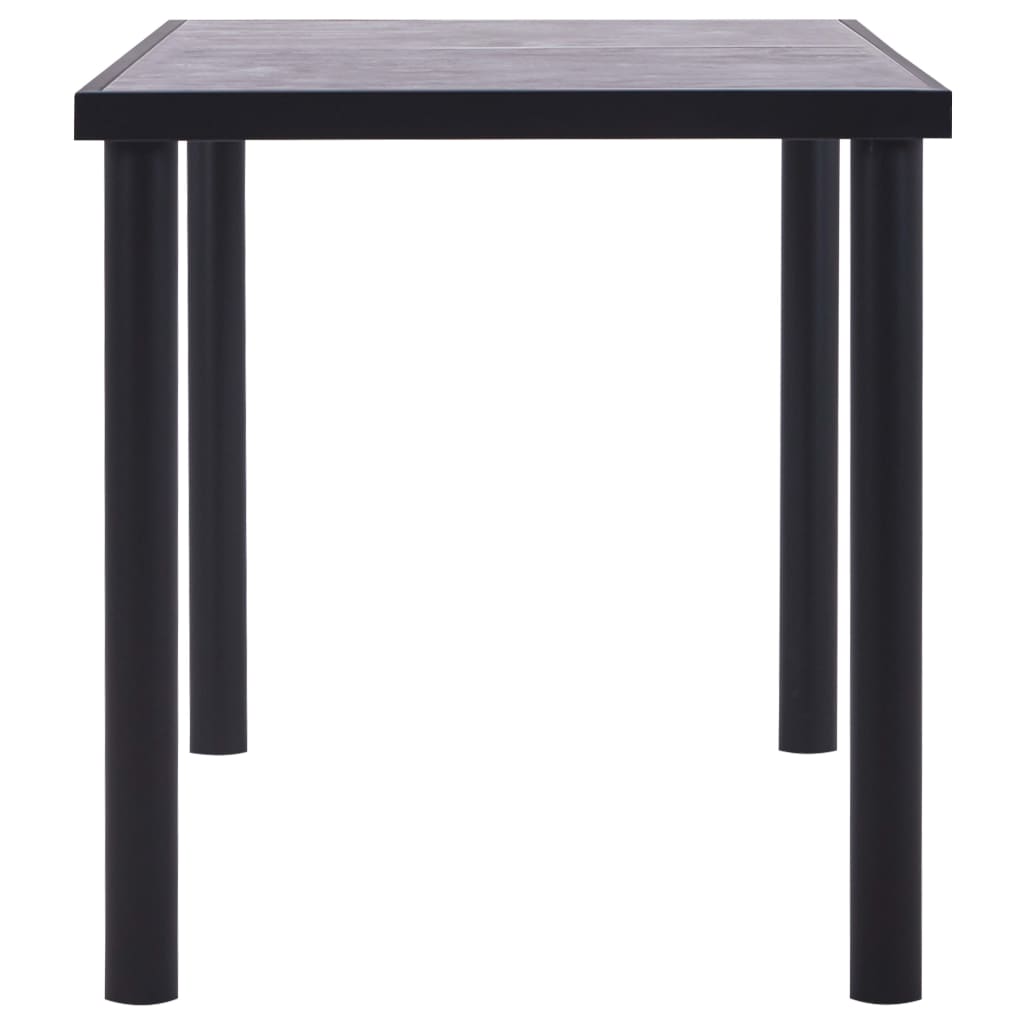 Tavolo da Pranzo Nero e Grigio Cemento 140x70x75 cm in MDF