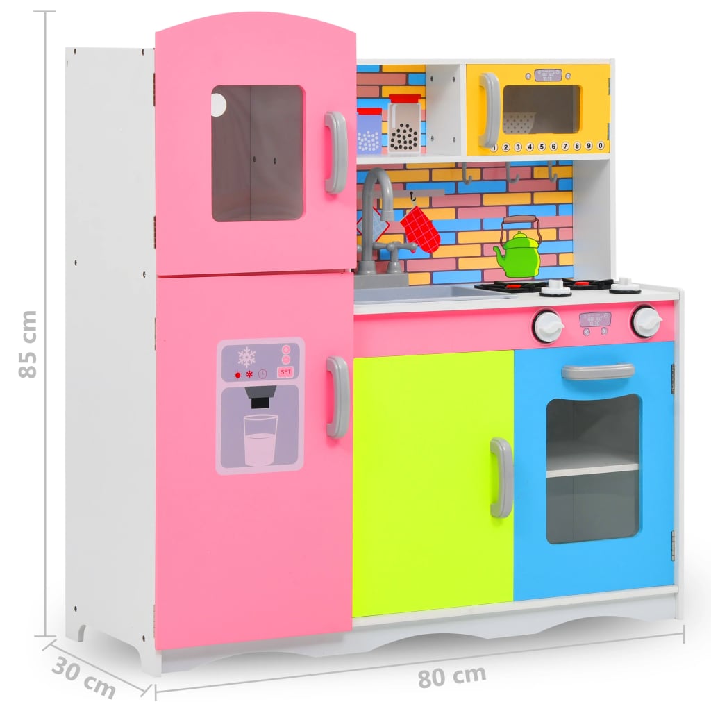 Cucina Giocattolo per Bambini in MDF 80x30x85 cm Multicolore