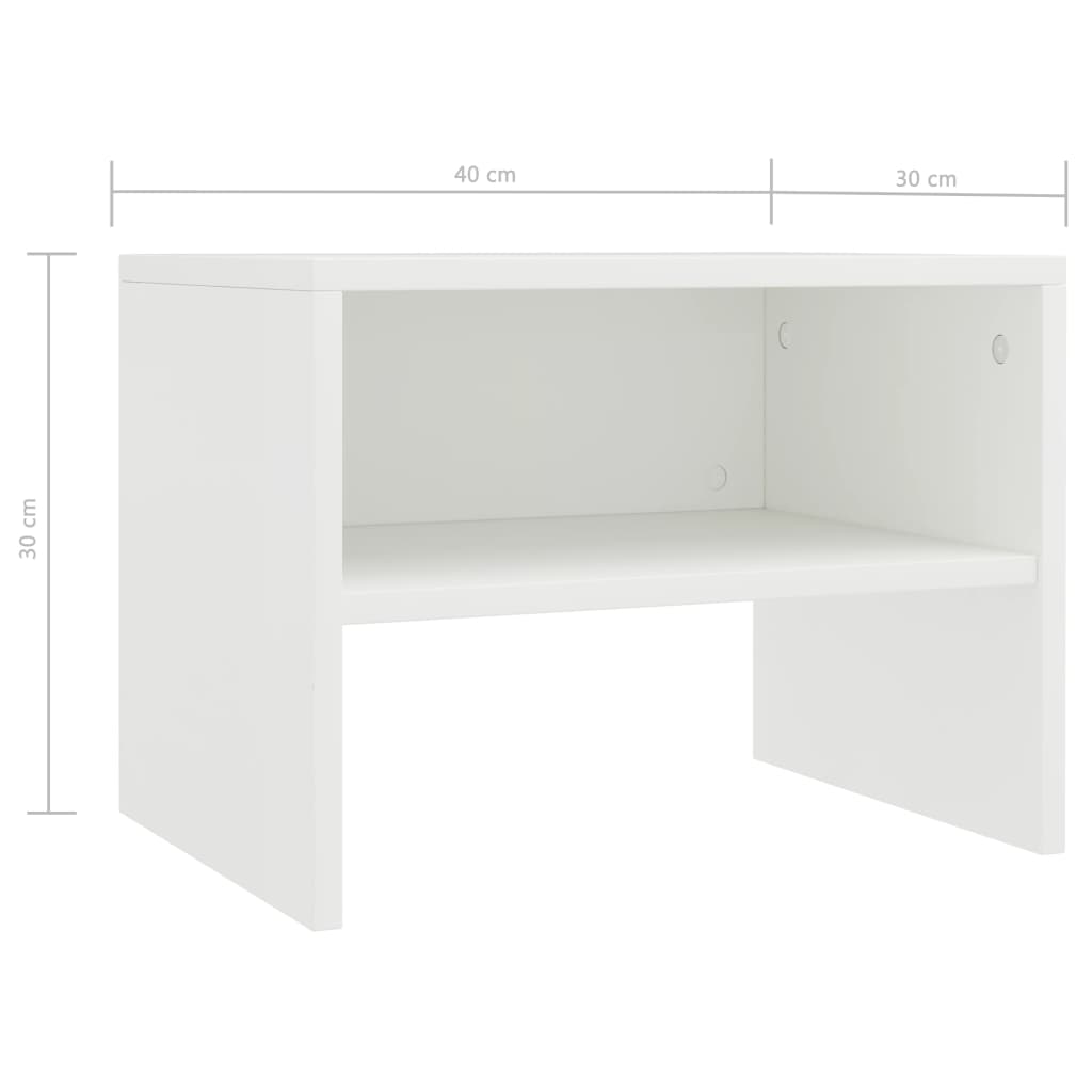 Comodino Bianco 40x30x30 cm Legno Ingegnerizzato