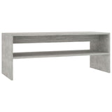 Tavolino Salotto Grigio Cemento 100x40x40 cm Legno Multistrato