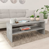 Tavolino Salotto Grigio Cemento 100x40x40 cm Legno Multistrato