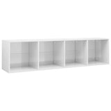 Libreria/Mobile TV Bianco Lucido 36x30x143 cm Legno Multistrato