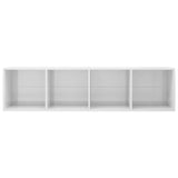 Libreria/Mobile TV Bianco Lucido 36x30x143 cm Legno Multistrato